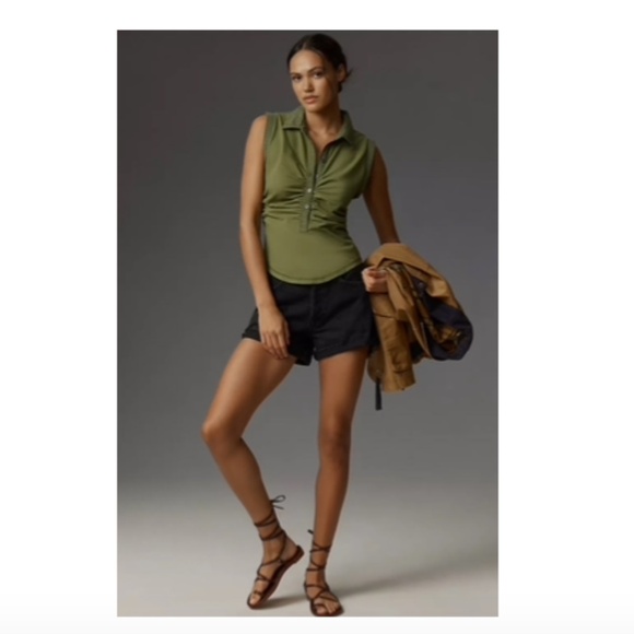 Anthropologie Pilcro Varsity Polo Tank NWT Color: Dill Size: M - Picture 4 of 8